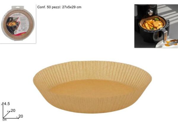 CARTA DA FORNO TONDA PER FRIGGITRICE AD ARIA 50PZ 20CM ART.DEV25014141