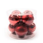 PALLE DI NATALE CONFEZIONE 8 DIAM. 8CM ROSSO LUCIDO E OPACO ART.23517 -