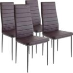 SET 4 SEDIE MODERNE SALOTTO COLORE MARRONE Y-001