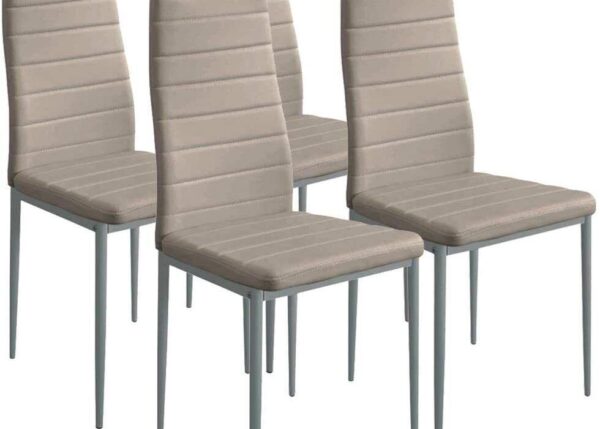 SET 4 SEDIE MODERNE SALOTTO COLORE TORTORA