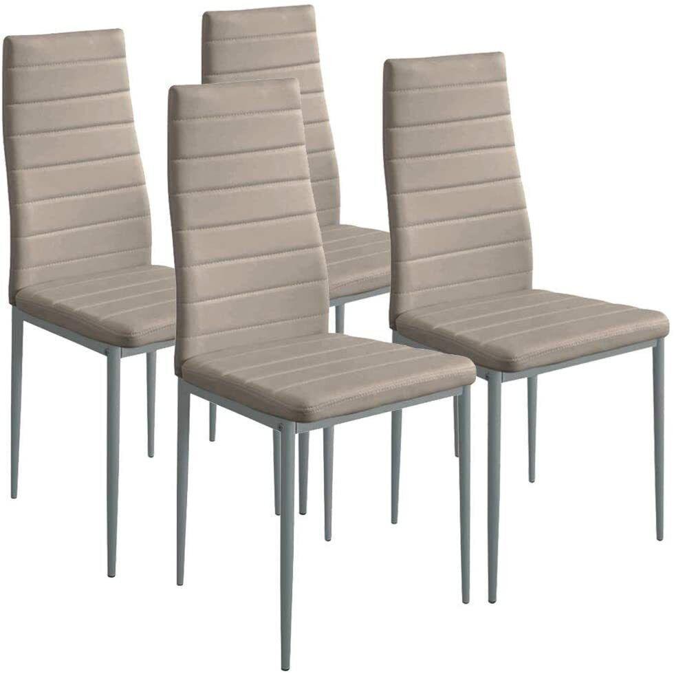 SET 4 SEDIE MODERNE SALOTTO COLORE TORTORA SET 4 SEDIE MODERNE SALOTTO COLORE TORTORA