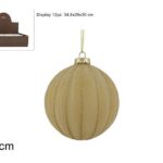 PALLA VETRO 8CM ZUCCHERATA ORO IN DISPLAY ART.XNA23069271