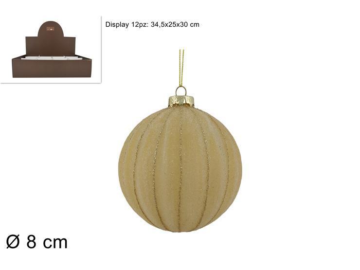 PALLA VETRO 8CM ZUCCHERATA ORO IN DISPLAY ART.XNA23069271 PALLA VETRO 8CM ZUCCHERATA ORO IN DISPLAY ART.XNA23069271