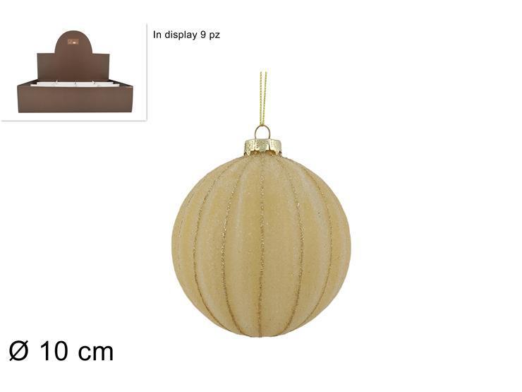 PALLA VETRO 10CM ZUCCHERATA ORO IN DISPLAY ART.XNA23069301 PALLA VETRO 10CM ZUCCHERATA ORO IN DISPLAY ART.XNA23069301