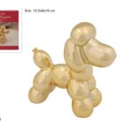 CANE PALLONCINO 15CM IN CERAMICA ORO ART.XNA24021281