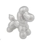 CANE PALLONCINO 15CM IN CERAMICA SILVER ART.XNA24021291