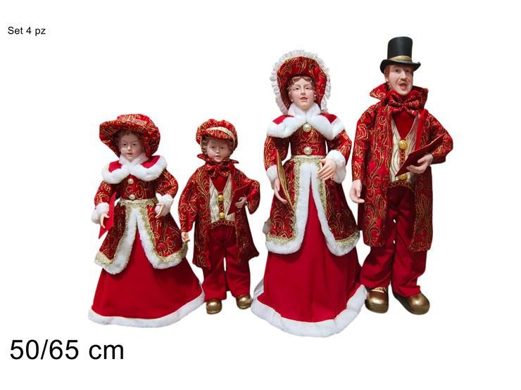 FAMIGLIA NATALIZIA SET 4PZ CON ABITO ROSSO DECORATO 50 65CM ART.XNA24060521 FAMIGLIA NATALIZIA SET 4PZ CON ABITO ROSSO DECORATO 50 65CM ART.XNA24060521