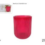 BICCHIERI VETRO 270ML SET 6PEZZI ROSSI RIGATO (F1.30) ART.XNA24075101