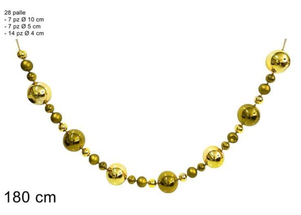 GHIRLANDA PALLINE 180CM ORO ART.XNA24039855