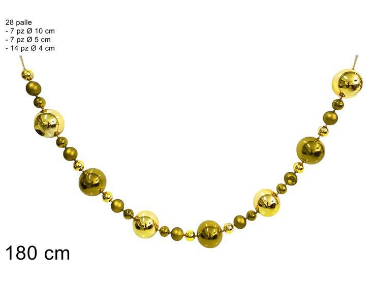 GHIRLANDA PALLINE 180CM ORO ART.XNA24039855 GHIRLANDA PALLINE 180CM ORO ART.XNA24039855