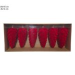 PIGNE VELLUTO ROSSO 14CM SET 6PZ IN BOX ART.XNA25018471