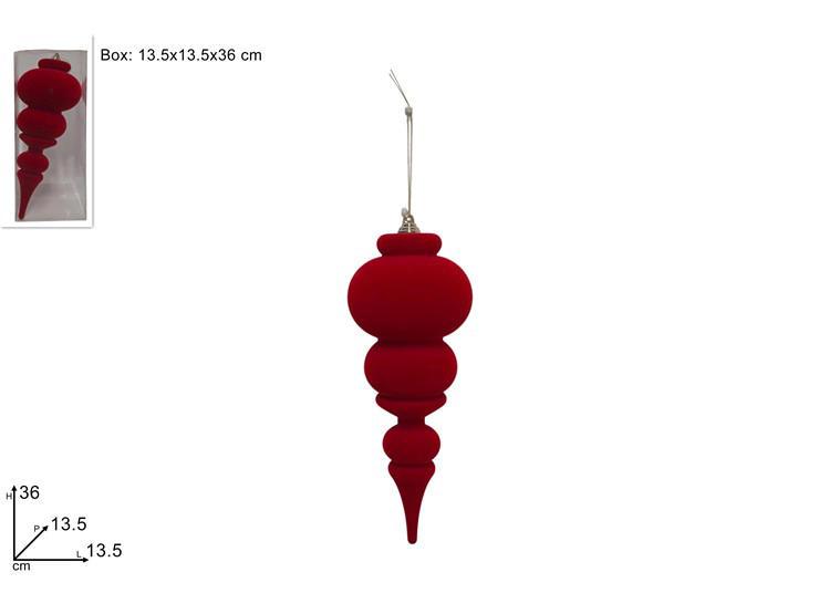 PENDENTE VELLUTO ROSSO 36CM IN BOX PVC ART.XNA25018701 PENDENTE VELLUTO ROSSO 36CM IN BOX PVC ART.XNA25018701