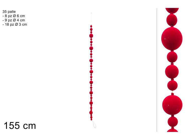 GHIRLANDA 155CM C PALLE IN VELLUTO ROSSA ART.XNA25029251 GHIRLANDA 155CM C PALLE IN VELLUTO ROSSA ART.XNA25029251