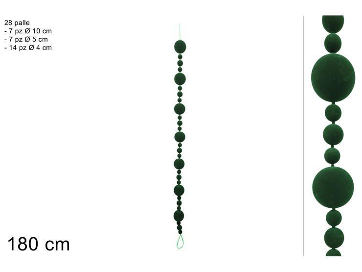 GHIRLANDA 180CM C PALLE IN VELLUTO VERDE ART.XNA25029321 GHIRLANDA 180CM C PALLE IN VELLUTO VERDE ART.XNA25029321