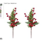 CHIUDIPACCO SPILLONE 30CM FOGLIE E BACCHE SET 2PZ ART.XNA25054791