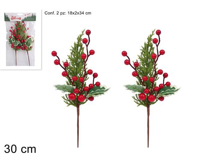 CHIUDIPACCO SPILLONE 30CM FOGLIE E BACCHE SET 2PZ ART.XNA25054791 CHIUDIPACCO SPILLONE 30CM FOGLIE E BACCHE SET 2PZ ART.XNA25054791