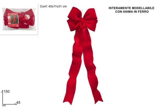 FIOCCO VELLUTO ROSSO 45X150CM INTERAMENTE MODELLABILE CON ANIMA IN FERRO ART.XNA25037963