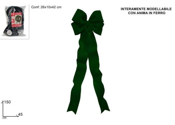 FIOCCO VELLUTO VERDE INTERAMENTE MODELLABILE CON ANIMA IN FERRO 45X150CM ART.XNA25037965