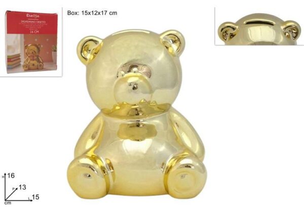ORSETTO SALVADANAIO 16CM ORO ART.XNA26004751