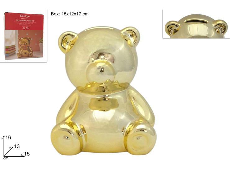 ORSETTO SALVADANAIO 16CM ORO ART.XNA26004751 ORSETTO SALVADANAIO 16CM ORO ART.XNA26004751