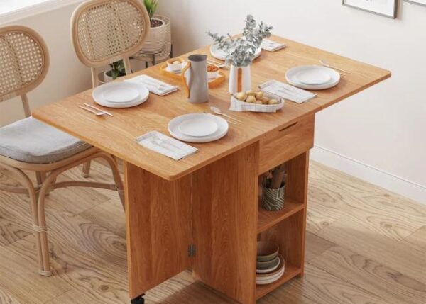 TAVOLO DA PRANZO CON DUE RUOTRE LFCD101 WOOD
