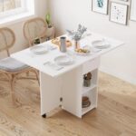 TAVOLO DA PRANZO CON DUE RUOTE LFCD101 WHITE