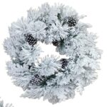 CORONA CON PIGNE, INNEVATO 33% PE 67% PVC 45 RAMI D.60 CM ART.65816 -