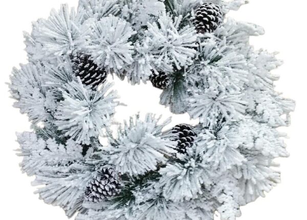 CORONA CON PIGNE, INNEVATO 33% PE 67% PVC 45 RAMI D.60 CM ART.65816 -