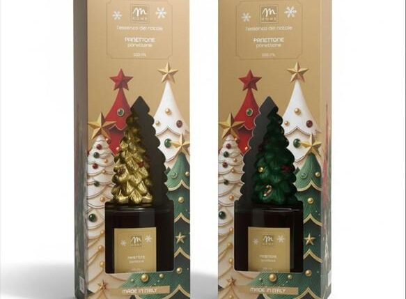 DIFFUSORE DI FRAGRANZA LINEA NATALE PINO PANETTONE ASS. C/BACCHETTI IN FIBRA ART.38831 -