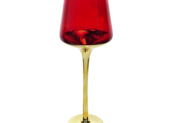 PORTACANDELA IN VETRO ALTO ORO ROSSO DIAM.14XH.40CM ART.51274 -