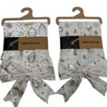 RUNNER CON FIOCCHI BEIGE IN VELLUTO LAMINATO ORO 32X240 CM DESIGN ASS. ART.42040 -
