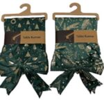 RUNNER CON FIOCCHI VERDE IN VELLUTO LAMINATO ORO 32X240 CM DESIGN ASS. ART.42187 -