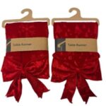 RUNNER CON FIOCCHI ROSSO IN TESSUTO 32X240 CM DESIGN ASS. ART.42224 -