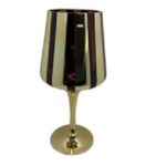 PORTACANDELA ORO AMBRA IN VETRO D.14XH.30 CM ART.43238 -