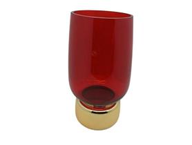 VASO ORO ROSSO IN VETRO D.14XH.25 CM ART.43450 - VASO ORO ROSSO IN VETRO D.14XH.25 CM ART.43450 -
