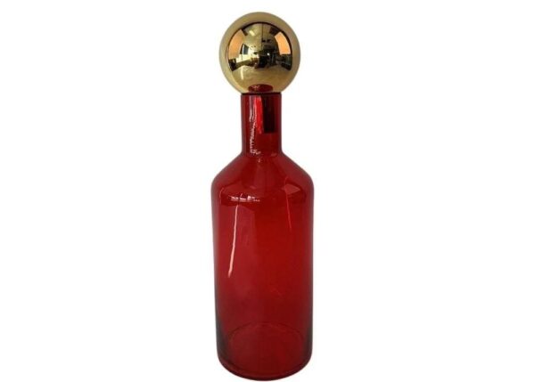VASO BOTTIGLIONE ROSSO IN VETRO D.16XH.53 CM ART.43504 -