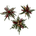 PENDENTE BACCHE E MELOGRANI VELLUTATI ROSSI IN PLASTICA D.35 CM DESIGN ASSORTITI ART.49131 -