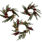 GIROCANDELA BACCHE E MELOGRANI VELLUTATI ROSSI IN PLASTICA D.35 CM DESIGN ASSORTITI ART.49179 -