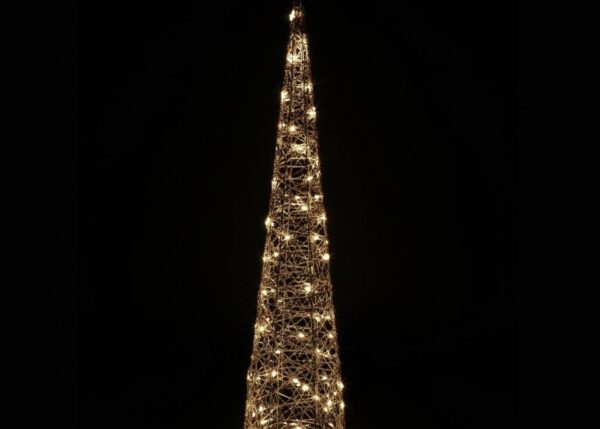 ALBERO CONO FILO ORO IN METALLO E PLASTICA 200 LUCI TRASFORMATORE 4.5V 2.7W D.25XH.100 CM ART.90232 -