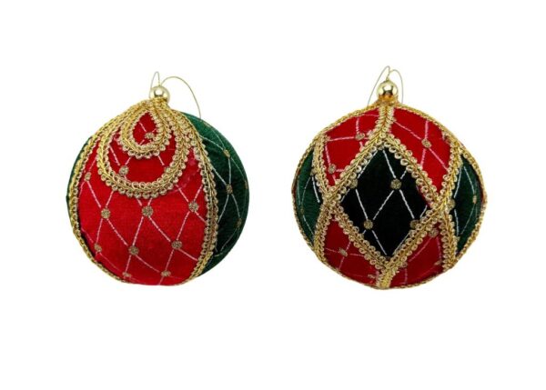 PALLA DECORATA IN POLISTIROLO D. 10 CM DESIGN ASSORTITI ART.97002 -