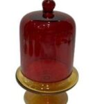 CANDELA PROFUMATA A CAMPANA CON PIEDE FRAGRANZA VANILLA ROSSA/AMBRA IN VETRO 170 GR D.11,5XH.18, 5 CM ART.00597 -