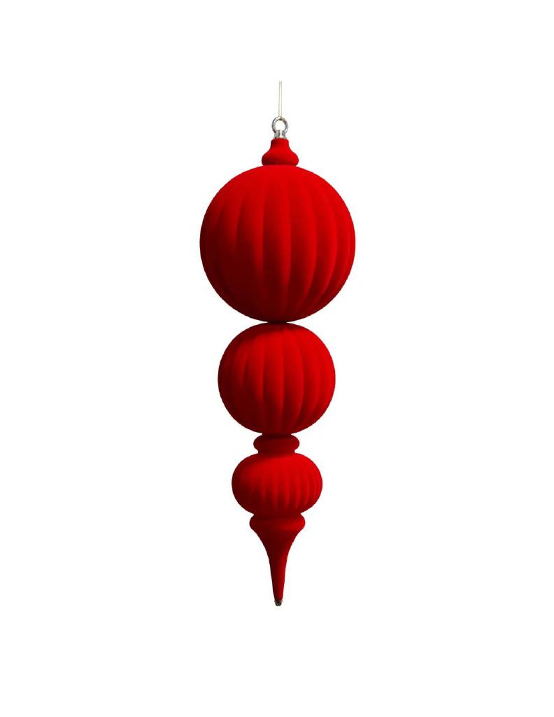 PENDENTE MAGNUM 3 PALLE VELLUTATO ROSSO IN PLASTICA 20X20XH.64 CM ART.02881 - PENDENTE MAGNUM 3 PALLE VELLUTATO ROSSO IN PLASTICA 20X20XH.64 CM ART.02881 -