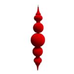 PENDENTE MAGNUM 5 PALLE VELLUTATO ROSSO IN PLASTICA 20X20XH.94 CM ART.02911 -