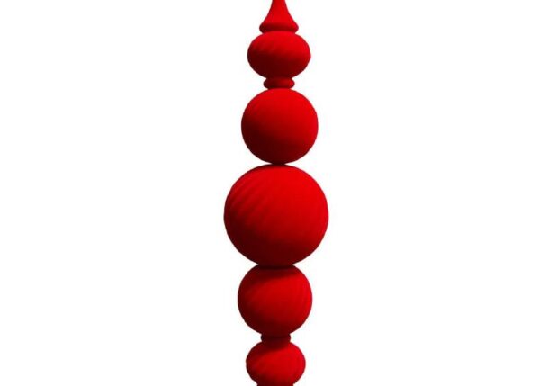 PENDENTE MAGNUM 5 PALLE VELLUTATO ROSSO IN PLASTICA 20X20XH.94 CM ART.02911 -