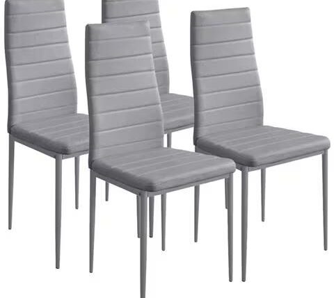 SET 4 SEDIE MODERNE SALOTTO COLORE GRIGIO Y-001
