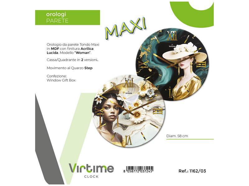 OROLOGIO PARETE MDF ACRYLIC D.58 WOMAN 2 SOG.ASS. ART.1162/03 OROLOGIO PARETE MDF ACRYLIC D.58 WOMAN 2 SOG.ASS. ART.1162/03