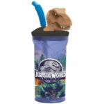 JURASSIC WORLD BICCHIERE CON CANNUCCIA 3D
