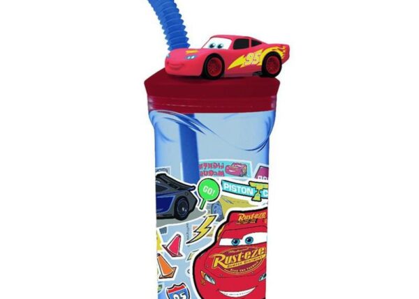 CARS BICCHIERE CON CANNUCCIA 3D