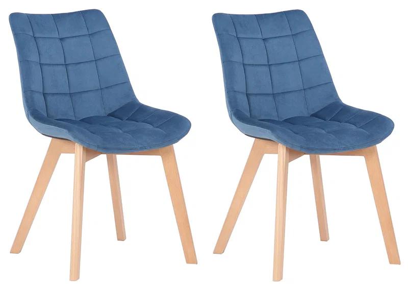 SEDIE DA PRANZO SET DI 2PZ IMBOTTITE IN VELLUTO BLU SCHIENALE ALTO GAMBE IN FAGGIO NATURALE SEDIE DA PRANZO SET DI 2PZ IMBOTTITE IN VELLUTO BLU SCHIENALE ALTO GAMBE IN FAGGIO NATURALE