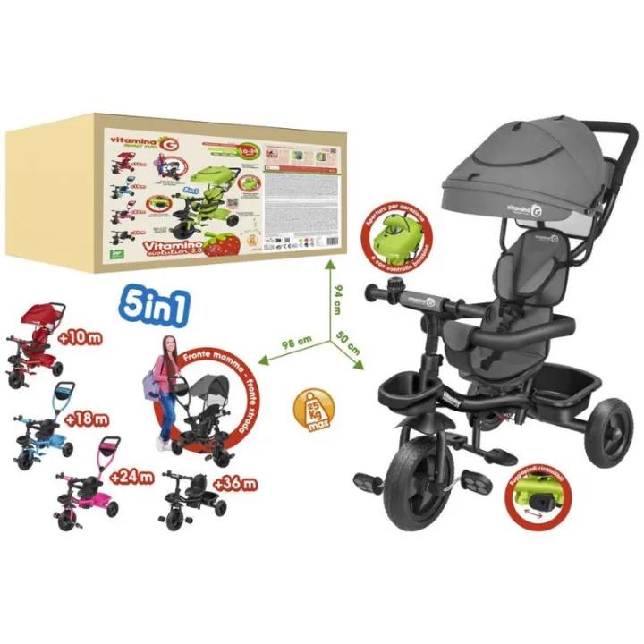 TRICICLO METALLO VITAMINO E.2.0C/PED/PAR.ANTRACITE TRICICLO METALLO VITAMINO E.2.0C/PED/PAR.ANTRACITE